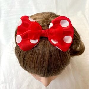 Red Polka Dot Bow Headband for Girl Toddler , Handmade and NWOT